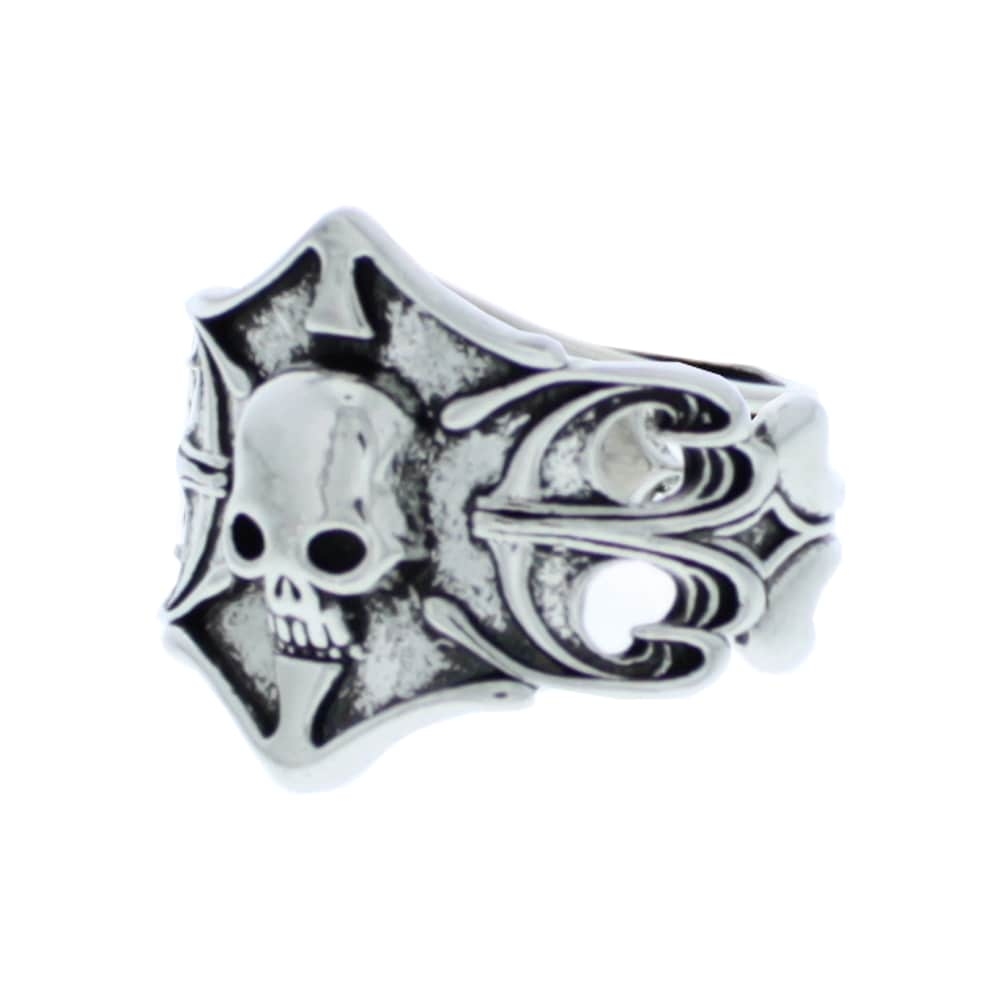 Zac's Alter Ego - Arched Skull Ring - Silver coloured
